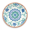 TarHong Melamine Tabletop 8.5" Round Salad Plate & Dessert Plate | Rio Turquoise Floral- Multicolored
